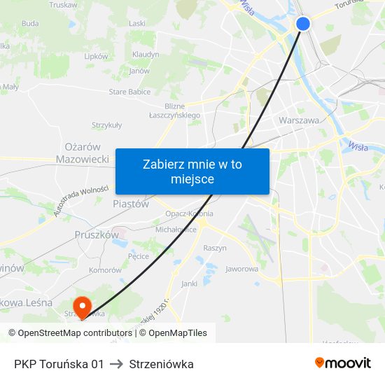 PKP Toruńska 01 to Strzeniówka map