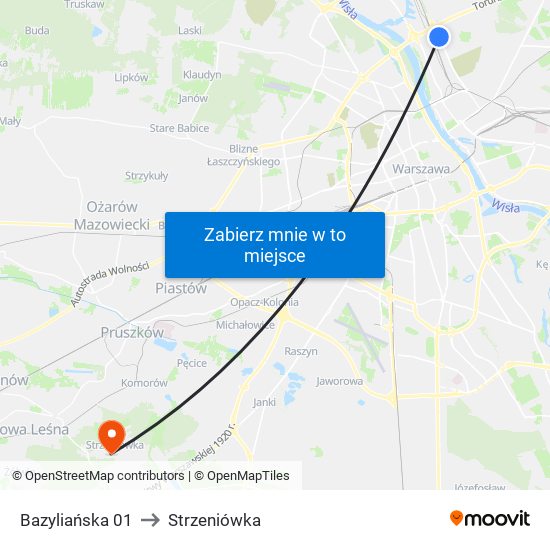 Bazyliańska 01 to Strzeniówka map