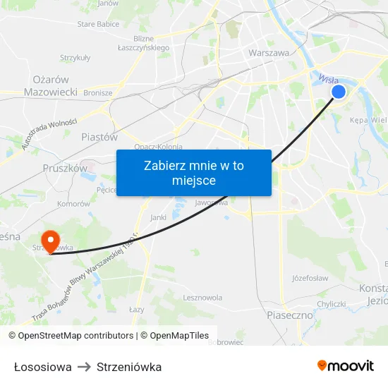 Łososiowa to Strzeniówka map