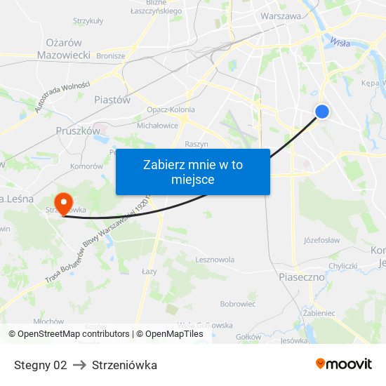 Stegny 02 to Strzeniówka map