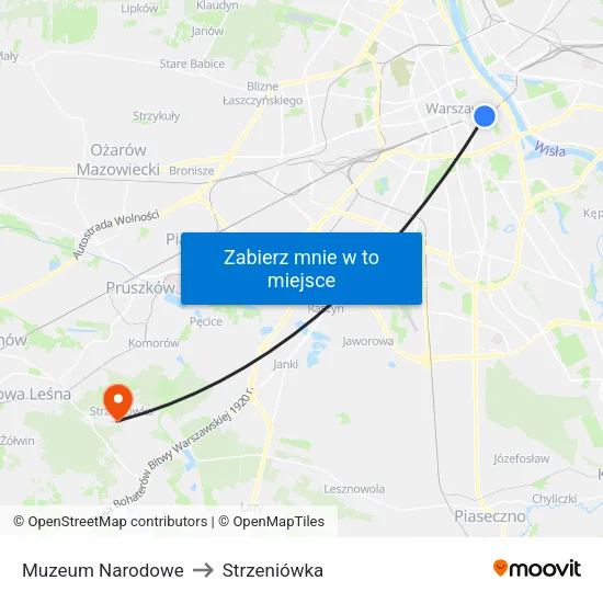 Muzeum Narodowe to Strzeniówka map