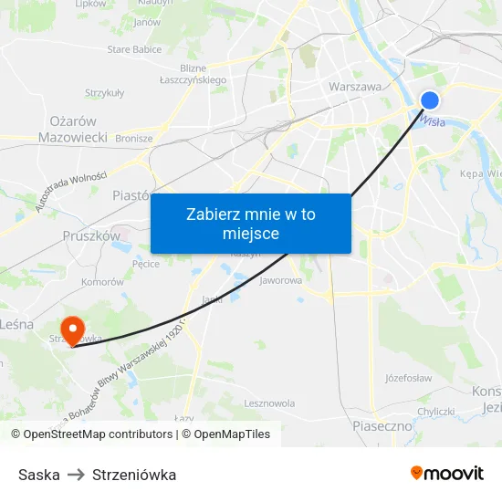 Saska to Strzeniówka map