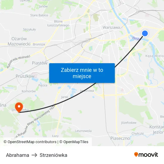 Abrahama to Strzeniówka map