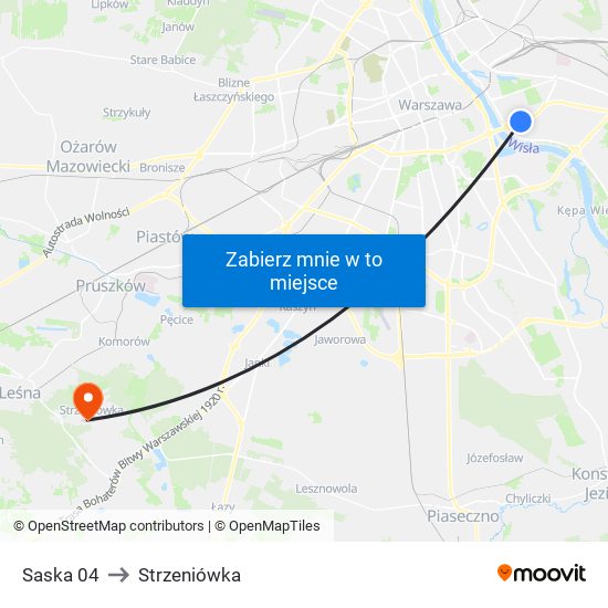 Saska to Strzeniówka map