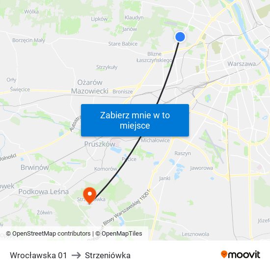 Wrocławska 01 to Strzeniówka map