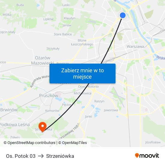 Os. Potok 03 to Strzeniówka map