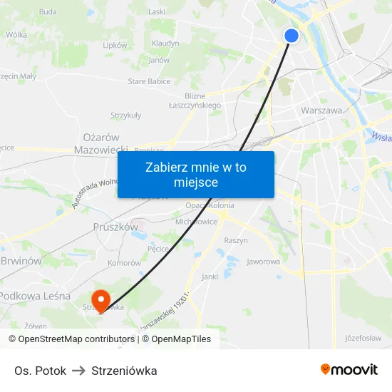 Os. Potok to Strzeniówka map