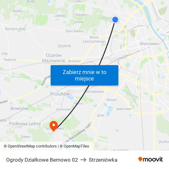 Ogrody Działkowe Bemowo 02 to Strzeniówka map