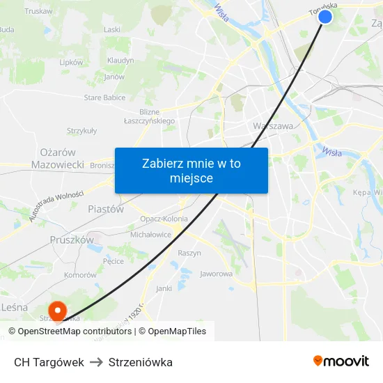 CH Targówek to Strzeniówka map
