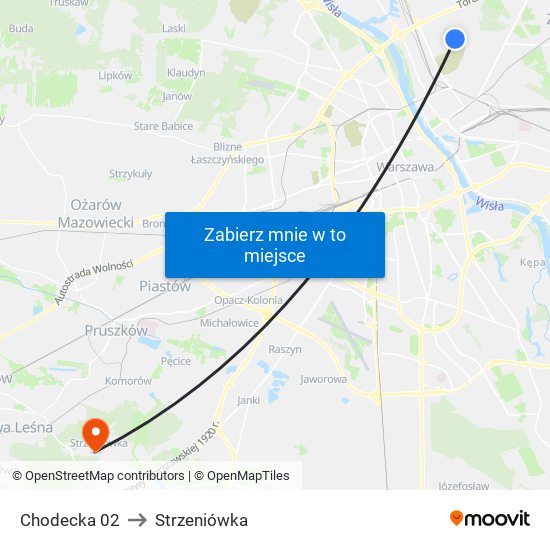 Chodecka 02 to Strzeniówka map