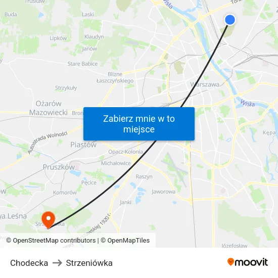 Chodecka to Strzeniówka map
