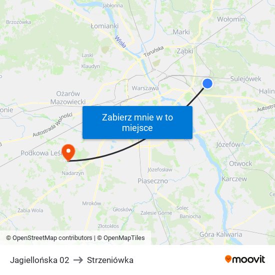 Jagiellońska 02 to Strzeniówka map