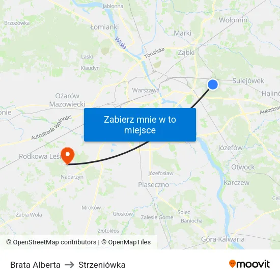 Brata Alberta to Strzeniówka map