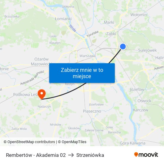 Rembertów - Akademia 02 to Strzeniówka map