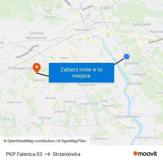 PKP Falenica to Strzeniówka map