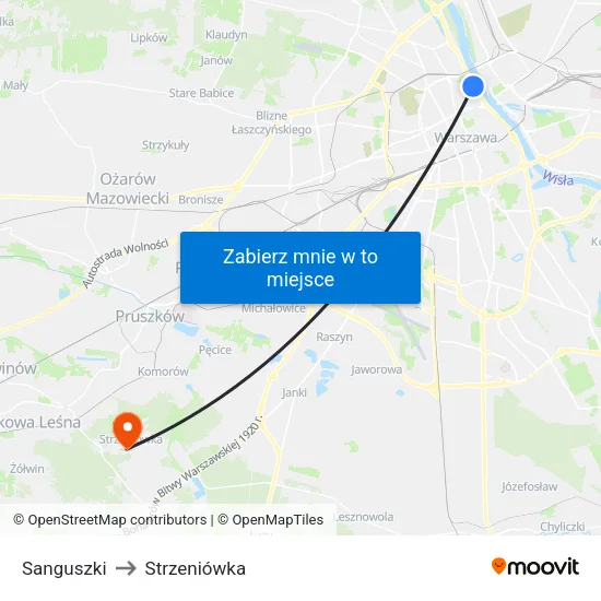 Sanguszki to Strzeniówka map