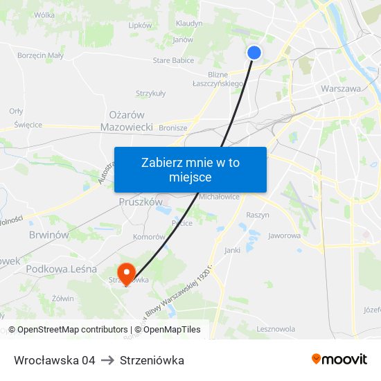 Wrocławska 04 to Strzeniówka map