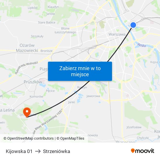 Kijowska 01 to Strzeniówka map