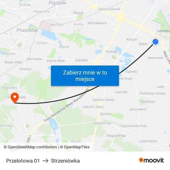 Przelotowa 01 to Strzeniówka map