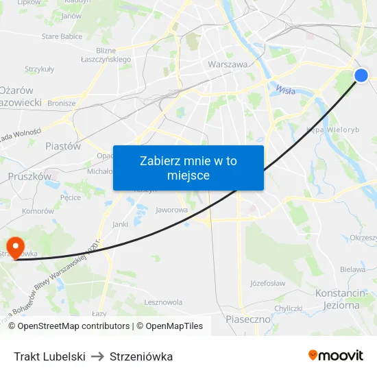 Trakt Lubelski to Strzeniówka map