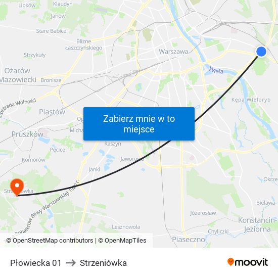 Płowiecka 01 to Strzeniówka map