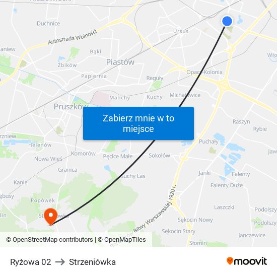 Ryżowa 02 to Strzeniówka map