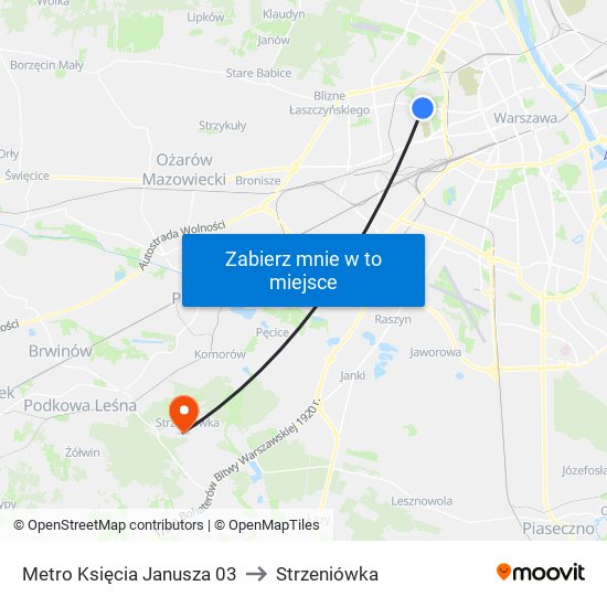 Metro Księcia Janusza 03 to Strzeniówka map