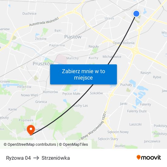 Ryżowa 04 to Strzeniówka map