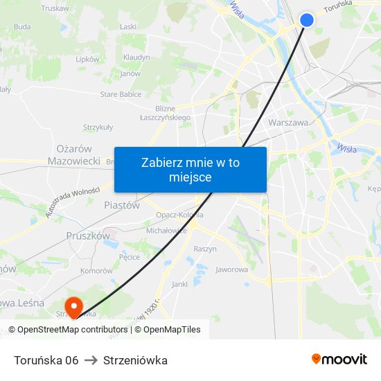 Toruńska 06 to Strzeniówka map