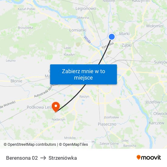 Berensona to Strzeniówka map