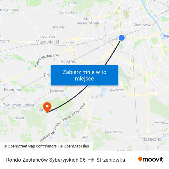 Rondo Zesłańców Syberyjskich 06 to Strzeniówka map