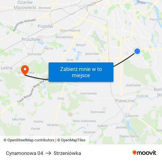 Cynamonowa to Strzeniówka map