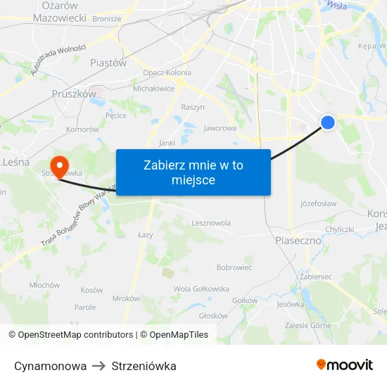 Cynamonowa to Strzeniówka map