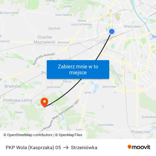 PKP Wola (Kasprzaka) 05 to Strzeniówka map