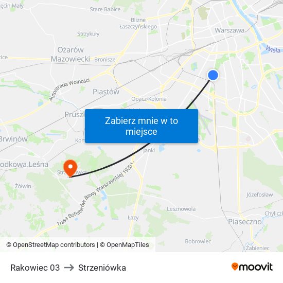 Rakowiec 03 to Strzeniówka map