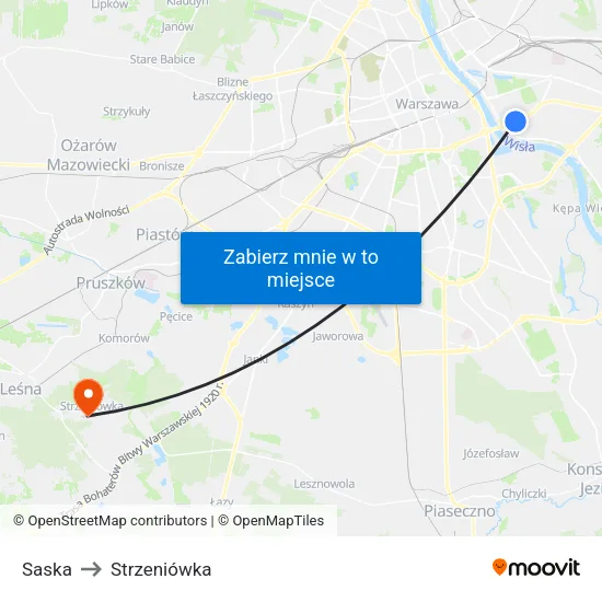 Saska to Strzeniówka map