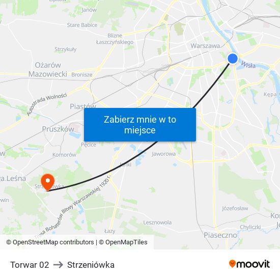 Torwar 02 to Strzeniówka map