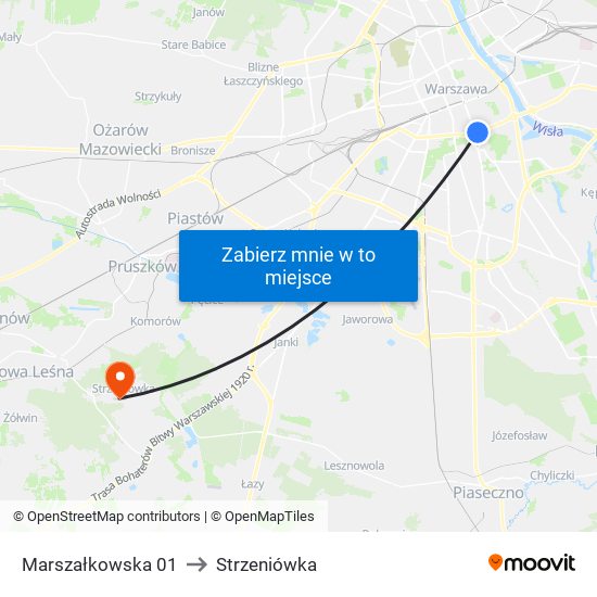 Marszałkowska 01 to Strzeniówka map