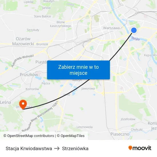 Stacja Krwiodawstwa to Strzeniówka map