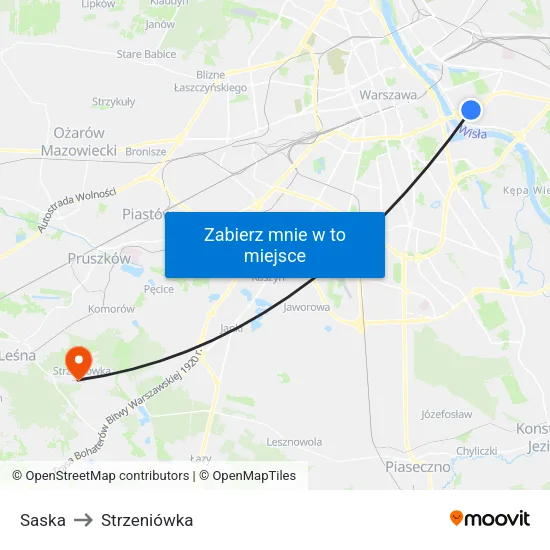 Saska to Strzeniówka map