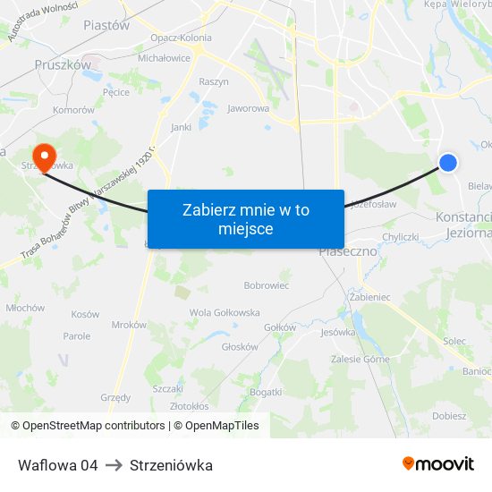 Waflowa 04 to Strzeniówka map