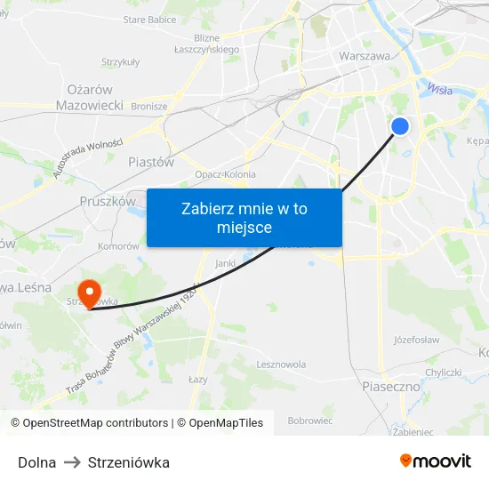 Dolna to Strzeniówka map