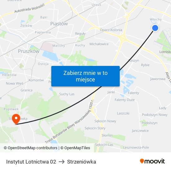 Instytut Lotnictwa 02 to Strzeniówka map