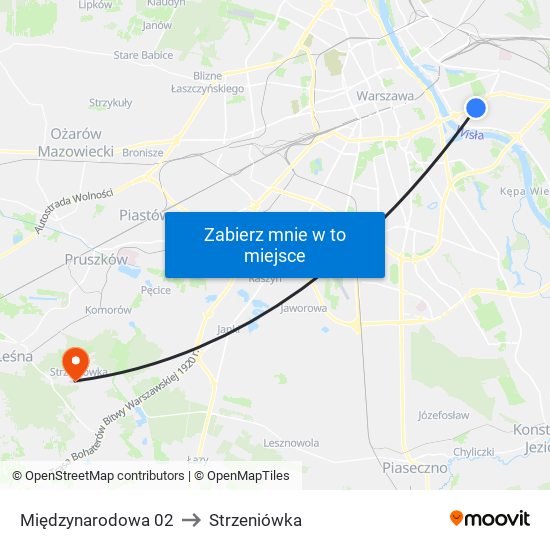 Międzynarodowa 02 to Strzeniówka map