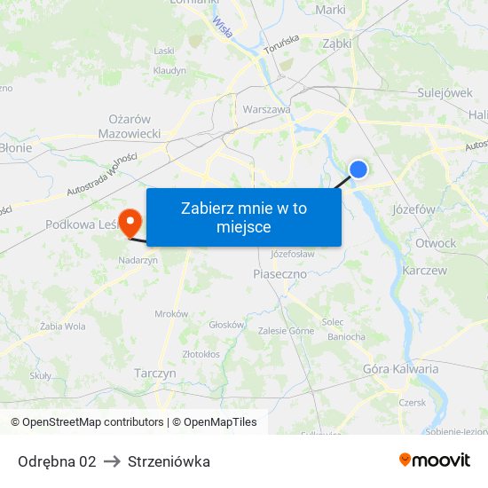 Odrębna 02 to Strzeniówka map