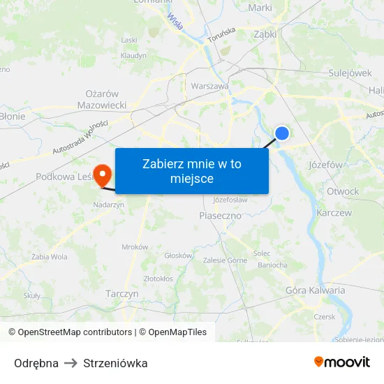 Odrębna to Strzeniówka map