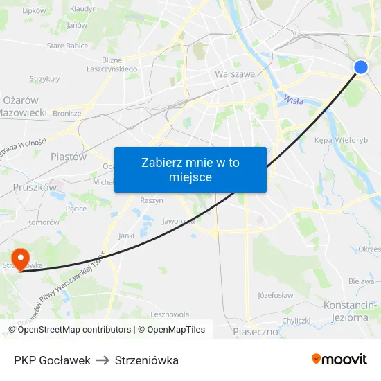 PKP Gocławek to Strzeniówka map