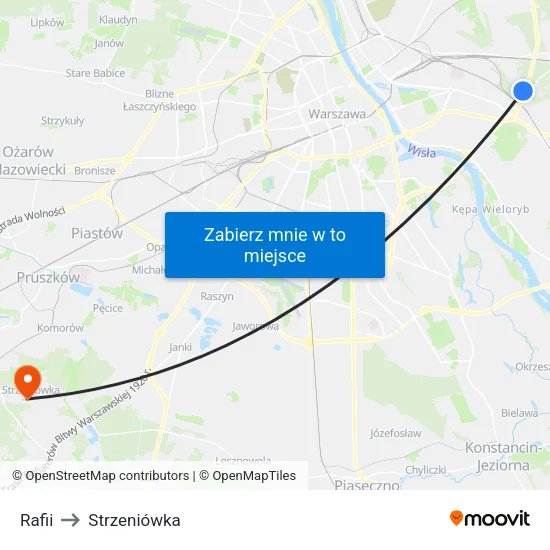 Rafii to Strzeniówka map