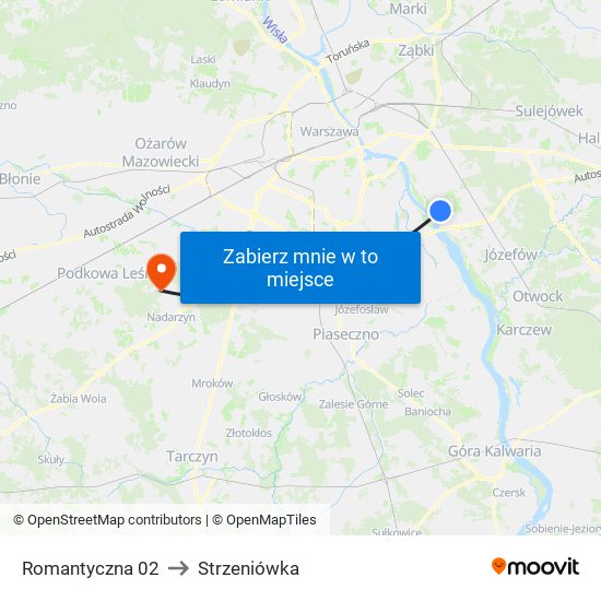 Romantyczna 02 to Strzeniówka map