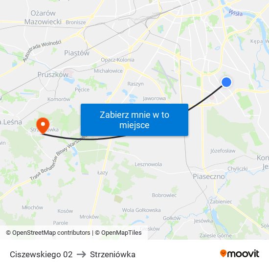 Ciszewskiego 02 to Strzeniówka map